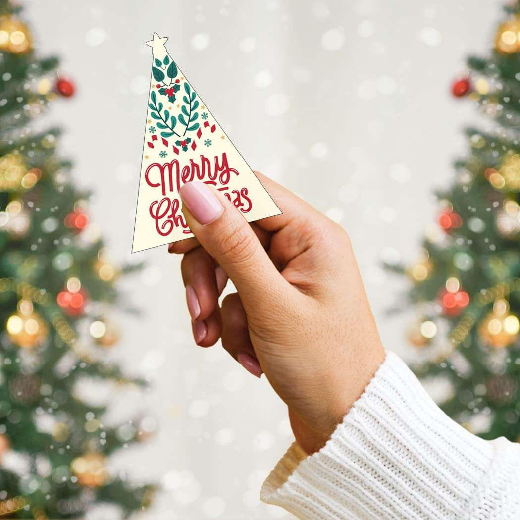 Festiko® 48 Pcs Merry Christmas Wishing Cardss (Design 3), Merry Christmas Tag Cards, Christmas Wish Note Cards, Merry Christmas Wishing Cards 5