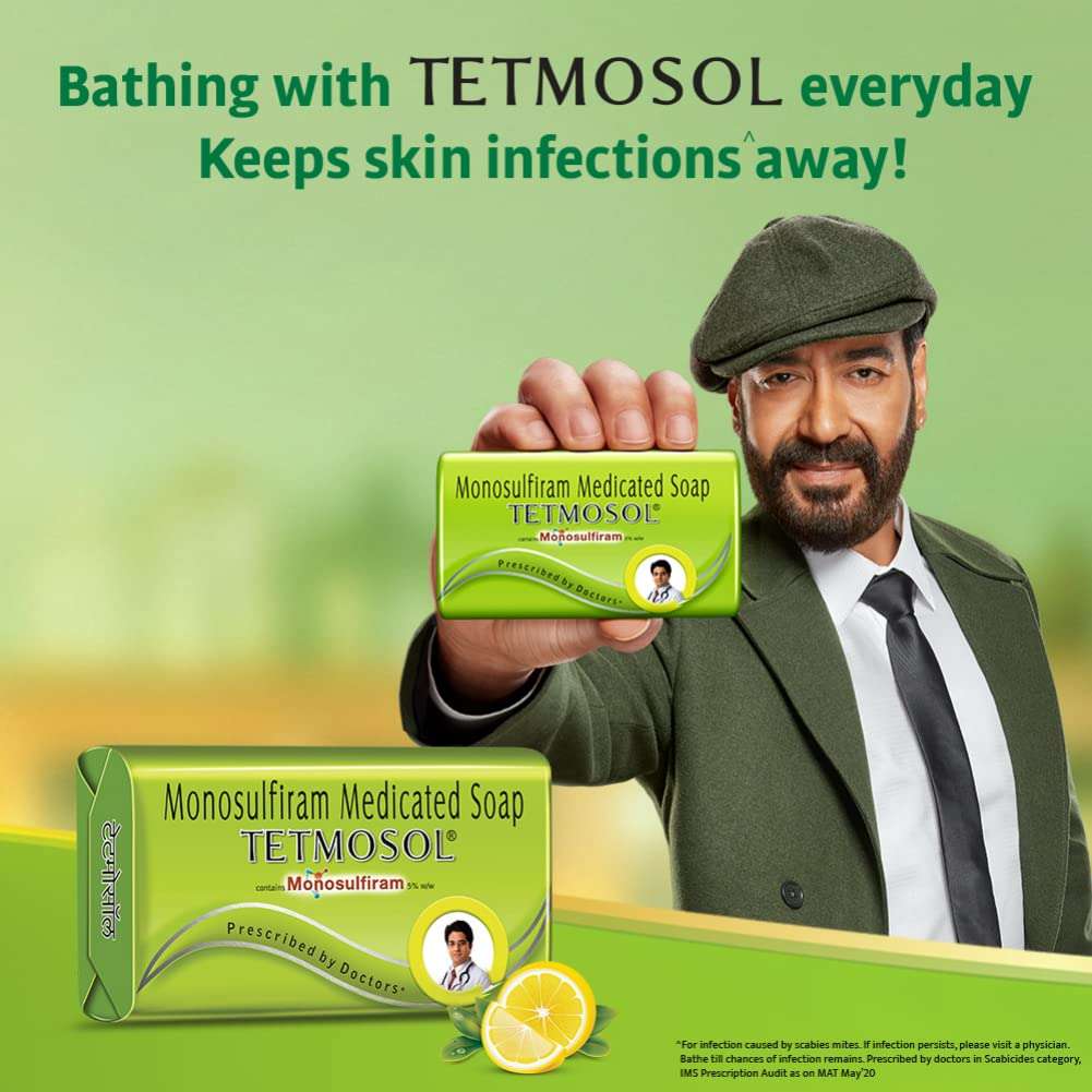 Tetmosol Medicated Soap- fights skin infections, itching with lime like fragrance for daily bathing - Pack of 8 (8x100gms) 2