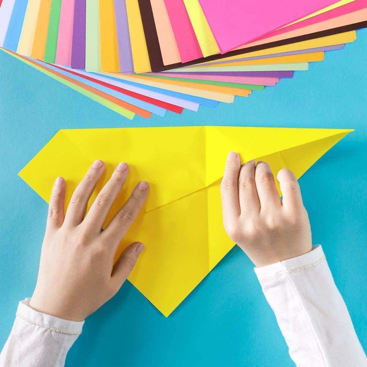 HRBS 40pcs Color Sheets For Copy Printing Papers/Art and Craft Paper A4 Sheets Double Sided Colored Origami Folding School, Office Stationery, Kids Childhood Craft DIY Activites, Making Cards. 4