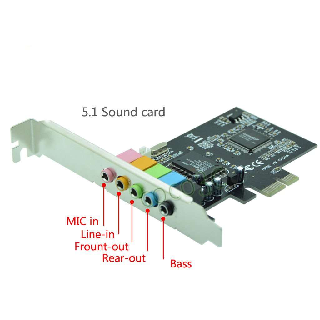 Shayaan PCI Express PCI-E5.1 Channel 3D Audio 6 Channel Digital Sound Card Windows 7 4