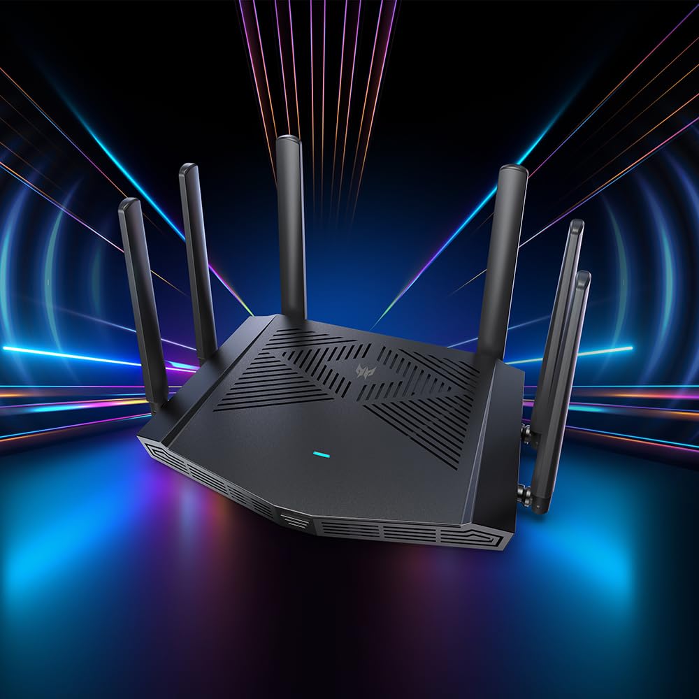 Predator Connect W6x Wi-Fi 6 AX6000 Gaming Router | Hybrid QoS Compatible with Intel Killer Prioritization Engine | Connect Up to 215 Devices | 2.5Gbps WAN & 4 x 1Gbps LAN | Lifetime Internet Security 5