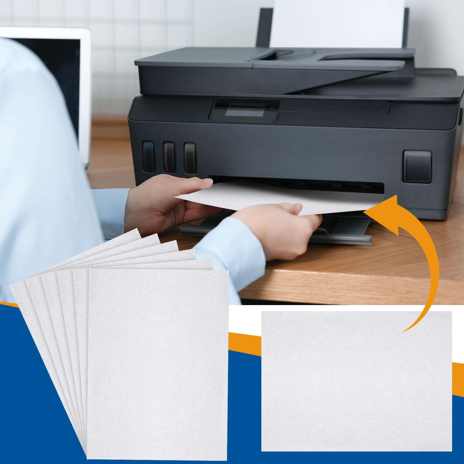Fuyoooo 30 Pcs Printer Cleaning Sheet 8.5 x 11 Inch Scanner Cleaning Sheets Laser Printer Paper Shredder for Copier Fax Computer Scanner Printing 6