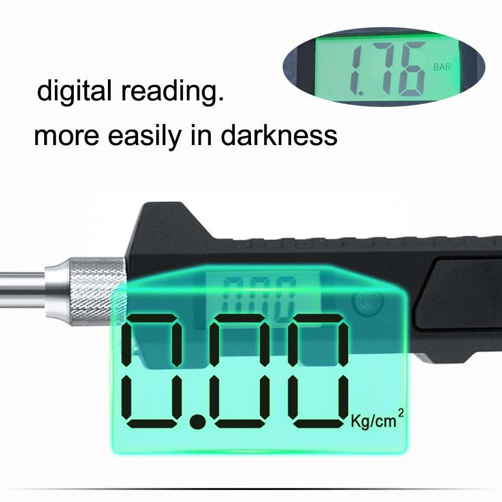 Digital Tire Pressure Gauge 230 PSI Professional Accessories for SUV RV Truck and Normal Cars with Accurate Measurement (0-15 Bar) and Non-Slip Grip 4