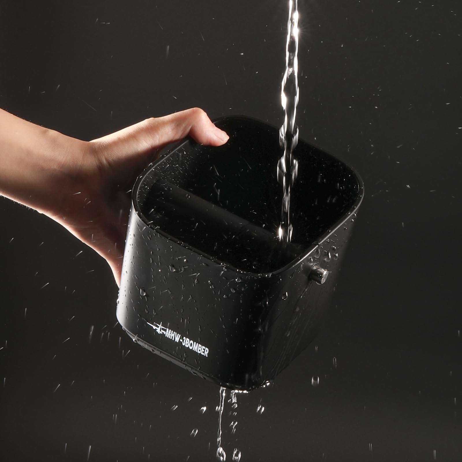 MHW-3BOMBER Espresso Knock Box, 1.2L(15 Cups) Coffee Knock Box with Removable Knock Bar and Anti-slip Pads for Espresso Puck, Coffee Ground, Durable Espresso Accessories, Black GB5967B 6