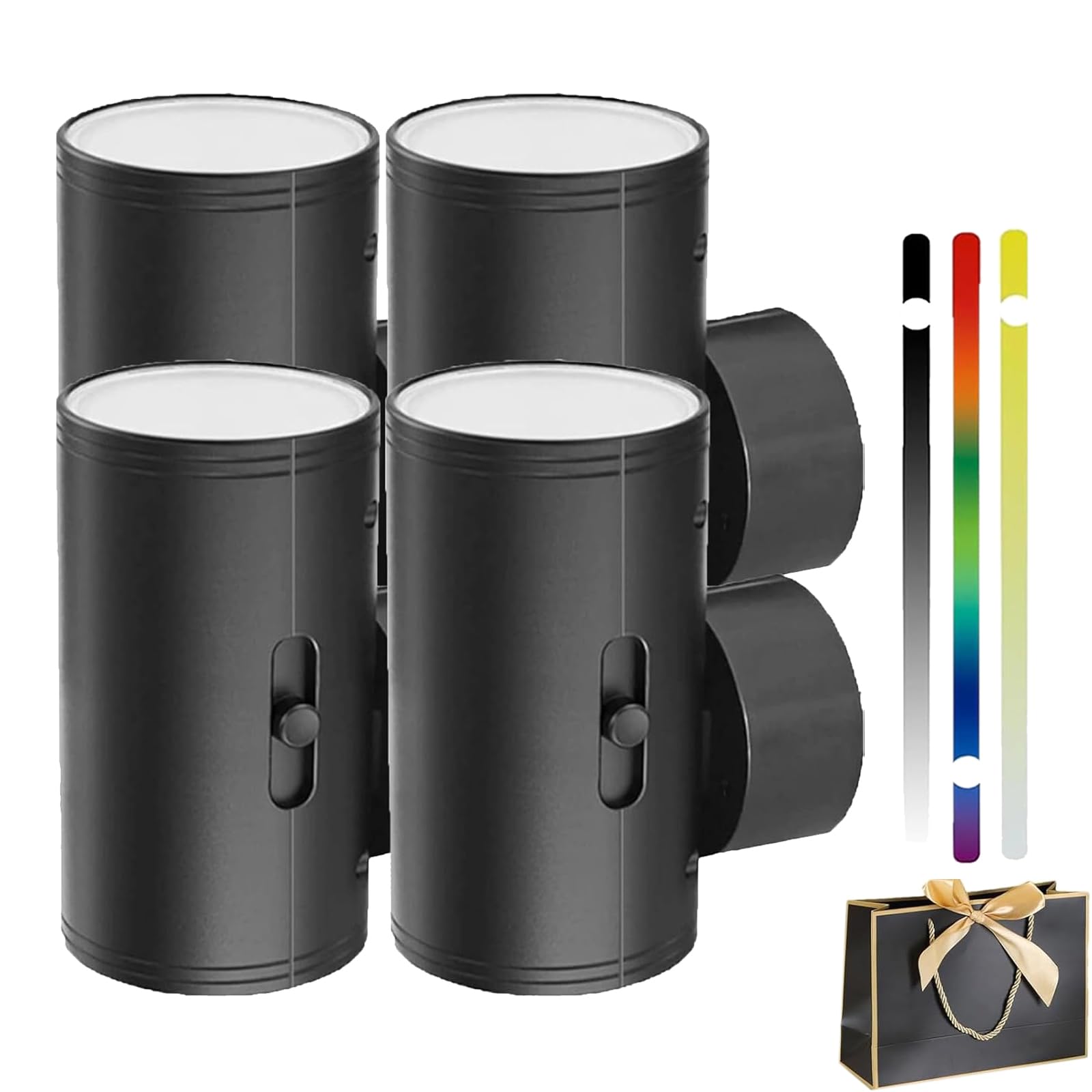 GDSAFS Tiveario Home - Outlet Led Lamp, 2025 New Tiverio Home Motion Sensor Lights, Plug in Night Light, 4000k Warm White for Bedroom Kitchen Toilet Hallway Stairway (4Pcs-Black)