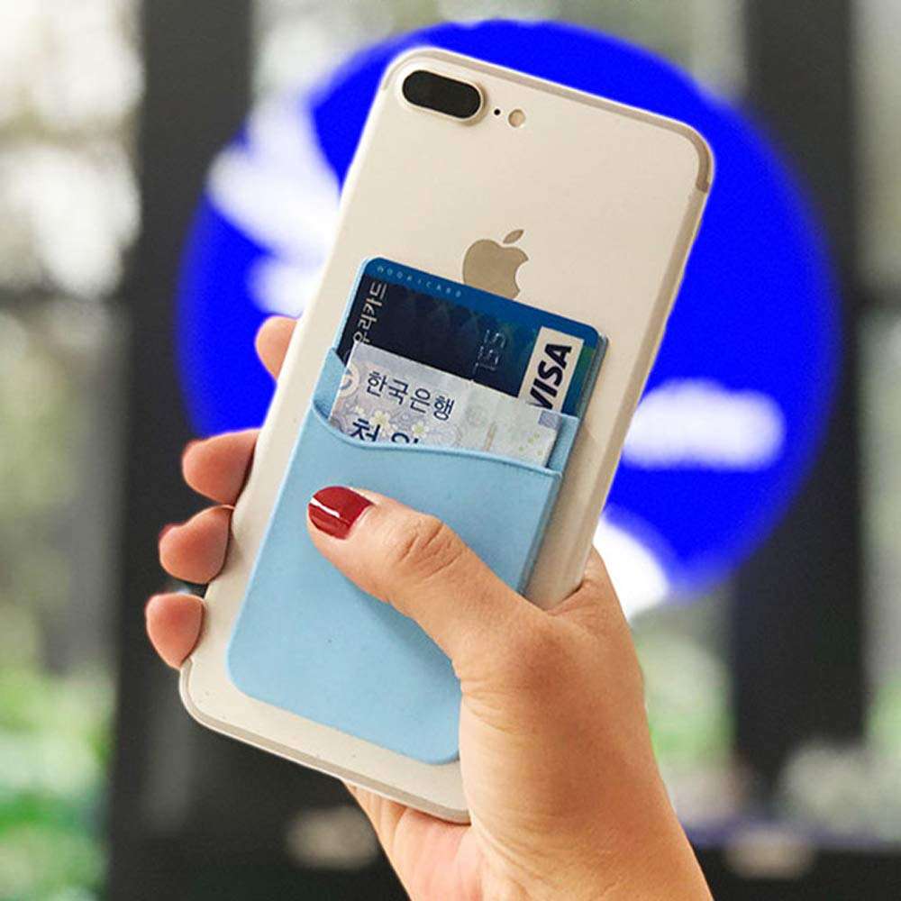 Card Holder for Back of Phone, Adhesive Credit Card Sleeve Stick on Wallet for iPhone,Samsung (Multi-Colors) 6
