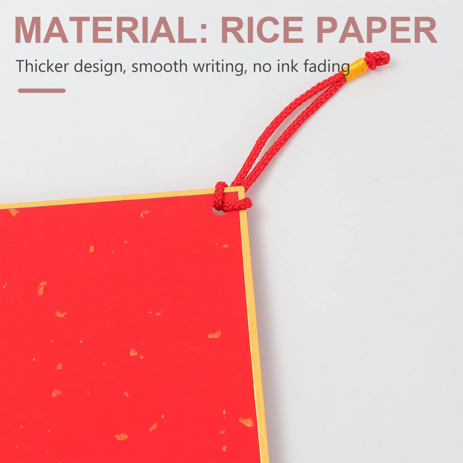 HEALLILY Fu Character Paper Chinese Spring Festival Paper Blank Xuan Papers Red Rice Paper 2022 New Year Party Supplies for New Year 4