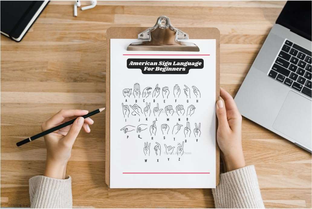 American Sign Language for Beginners Poster, Signed English Basic Guide Poster, ASL Alphabet, Pidgin Signed English (PSE), Binder Size 8.5'" x 11" Sign Language Alphabet, Signed English A Basic Guide 3