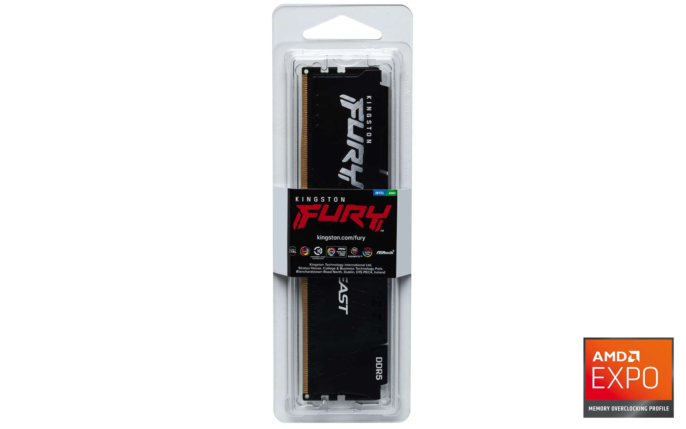 Kingston Fury Beast 16GB 5600MT/s DDR5 CL36 DIMM Desktop Memory Single Module KF556C36BBE-16 5