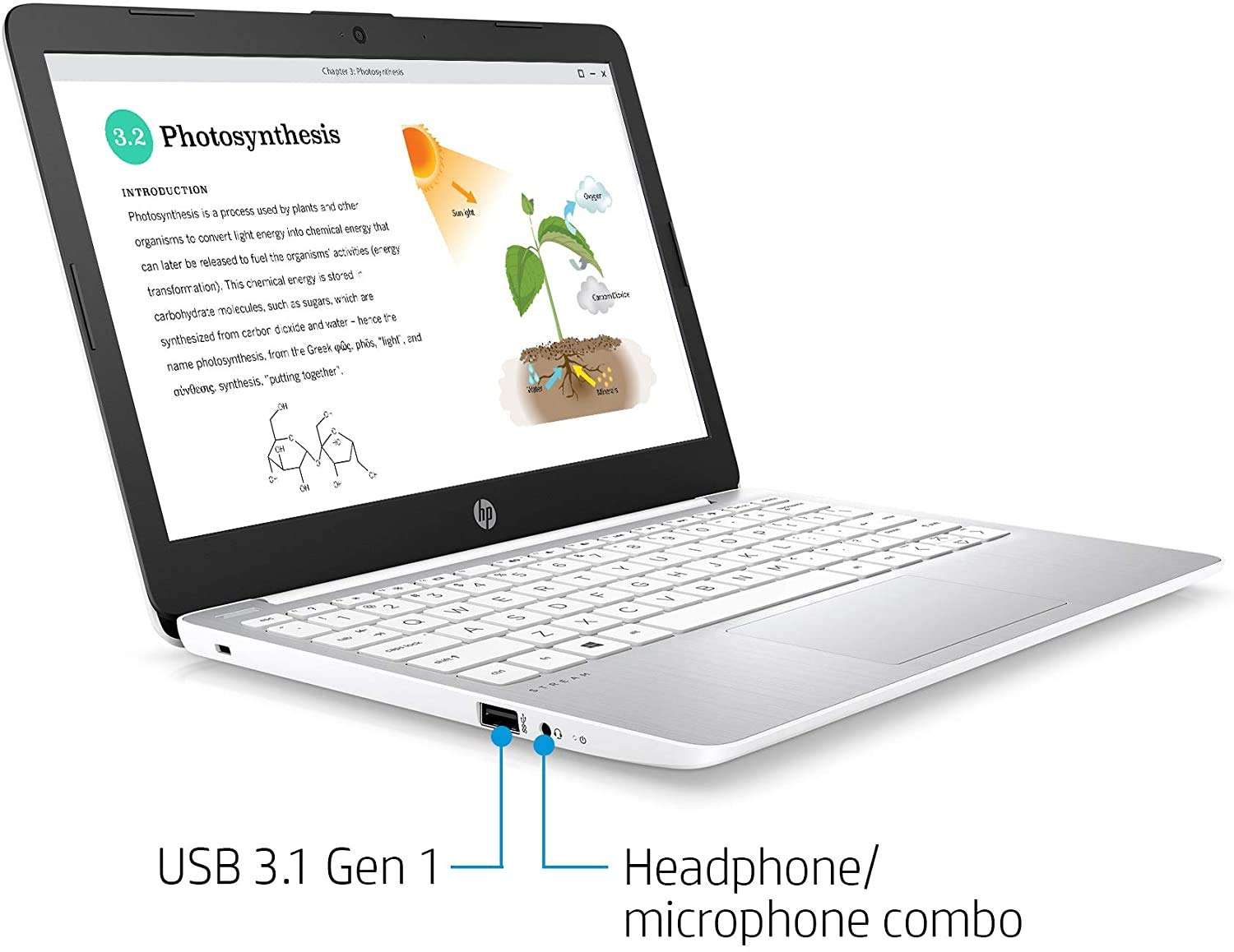 HP Stream 11 Premium Laptop Computer I 11.6" Diagonal HD SVA Anti-Glare Display I Intel Celeron N4000 I 4GB DDR4 64GB eMMC + 128GB SD Card I USB-C Office365 Win10 White + 32GB MicroSD Card 4