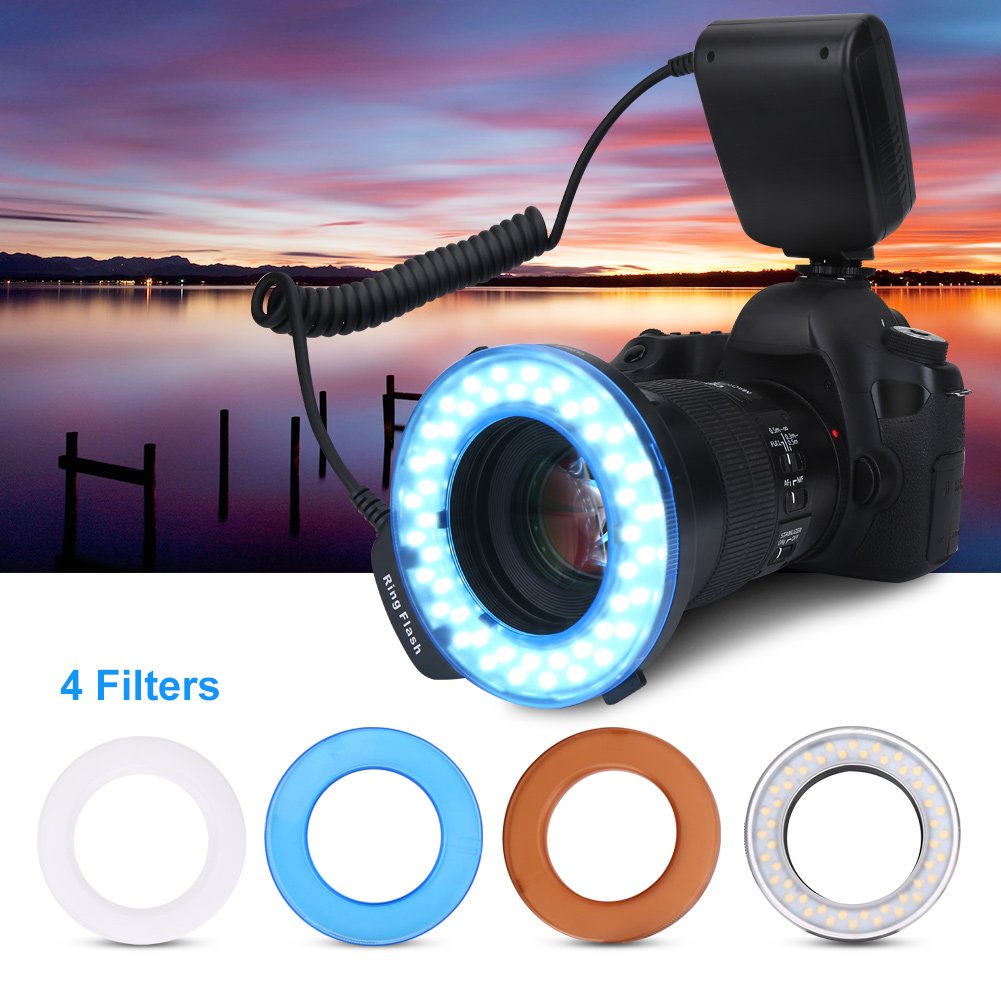 Taidda Portable Macro Led Flash, Battery Operated LCD Display Fill Light with Color Filters Adapter Photography for DSLR Camera 5