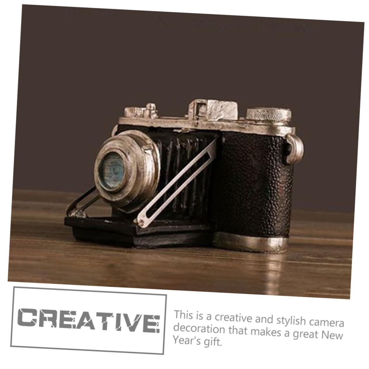 BIUDECO Retro Bauble Process Vintage Camera Retro Decoration Camera Props Tabletop Decor Miniture Decoration Camera Figurine Miniature Camera Old Camera Prop Synthetic Resin Black 6