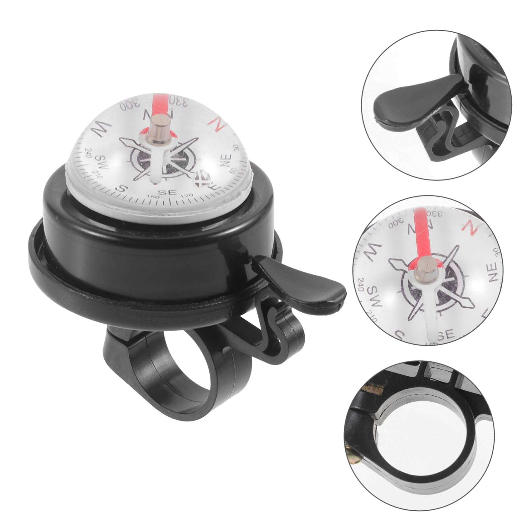 BIUDECO Bicycle Bell Compass Multi-Function Cycling Bell Compass Practical Bike Horn for Outdoor Riding Bike Compass Bell 4