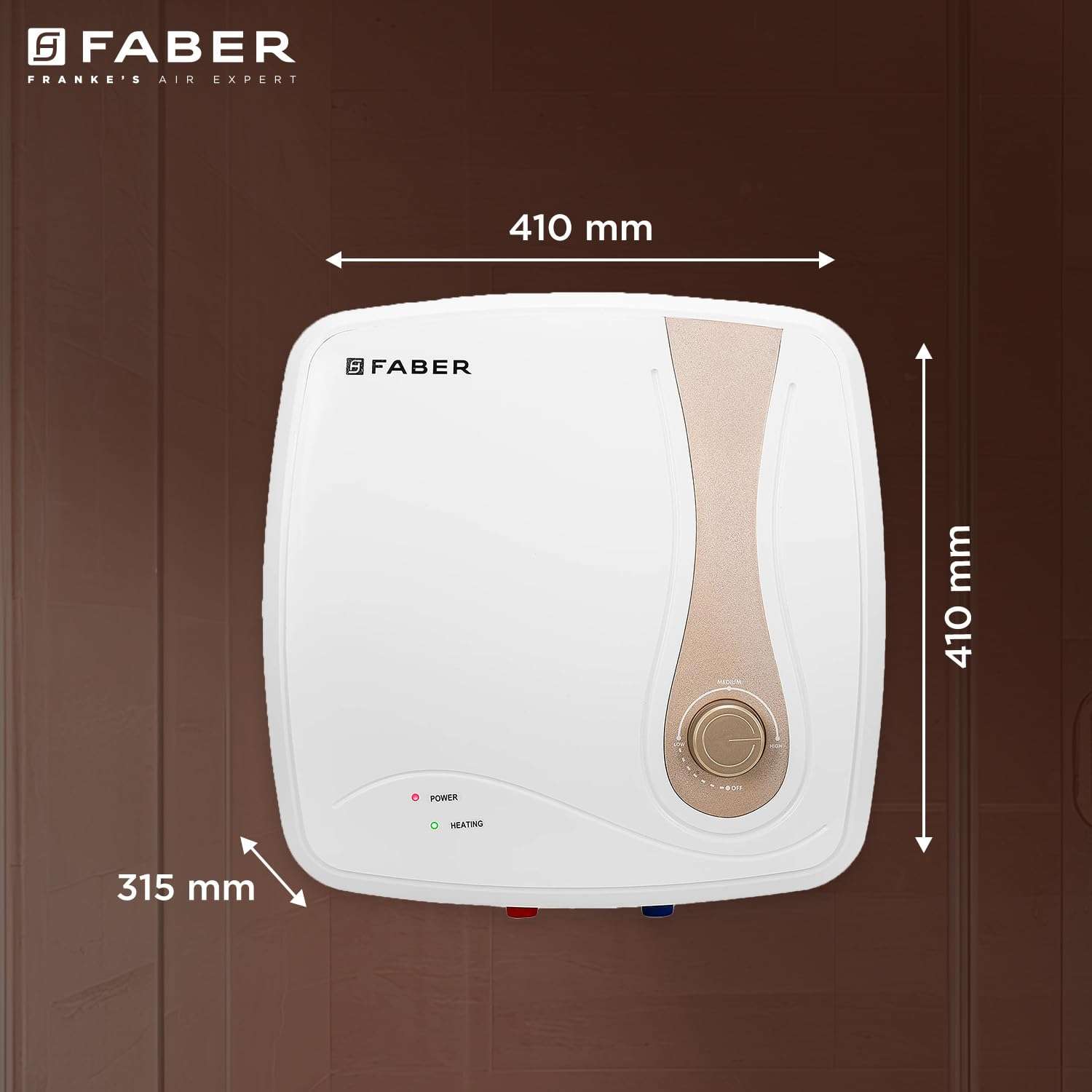 Faber Helios 15L Storage Water Heater | 5★ BEE | Auto Cutout | Warranty:5Y Tank,2Y Element & Product|8 Bar| Glassline Coating | Anti-Leak | PP Body | 2000W (15L) 4