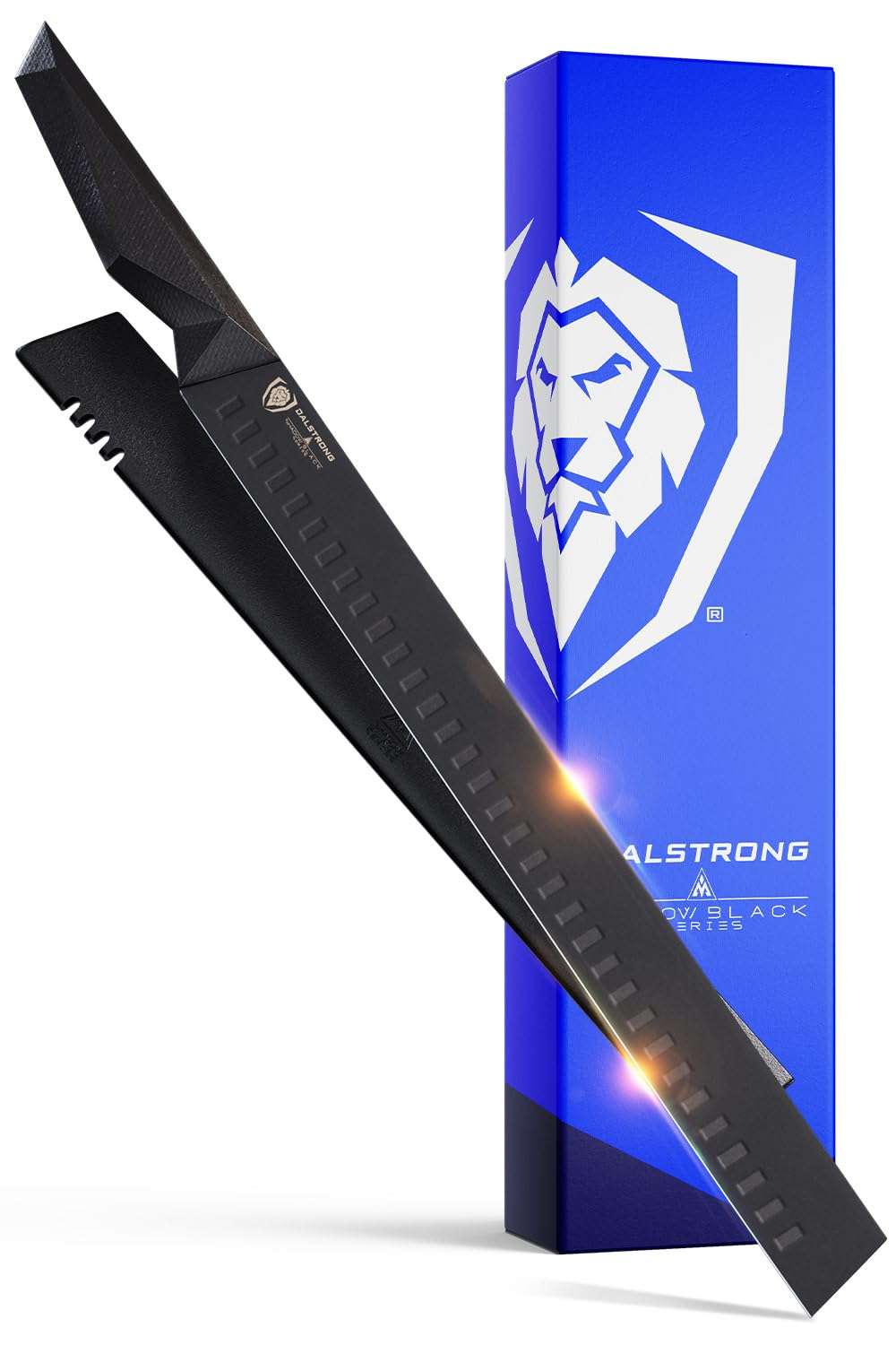 Dalstrong Slicing Knife - 14 inch - Shadow Black Series - Black Titanium Nitride Coated - High Carbon - 7CR17MOV-X Vacuum Treated Steel Carving Knife - Sheath - Kitchen Knife Slicer - NSF Certified 1
