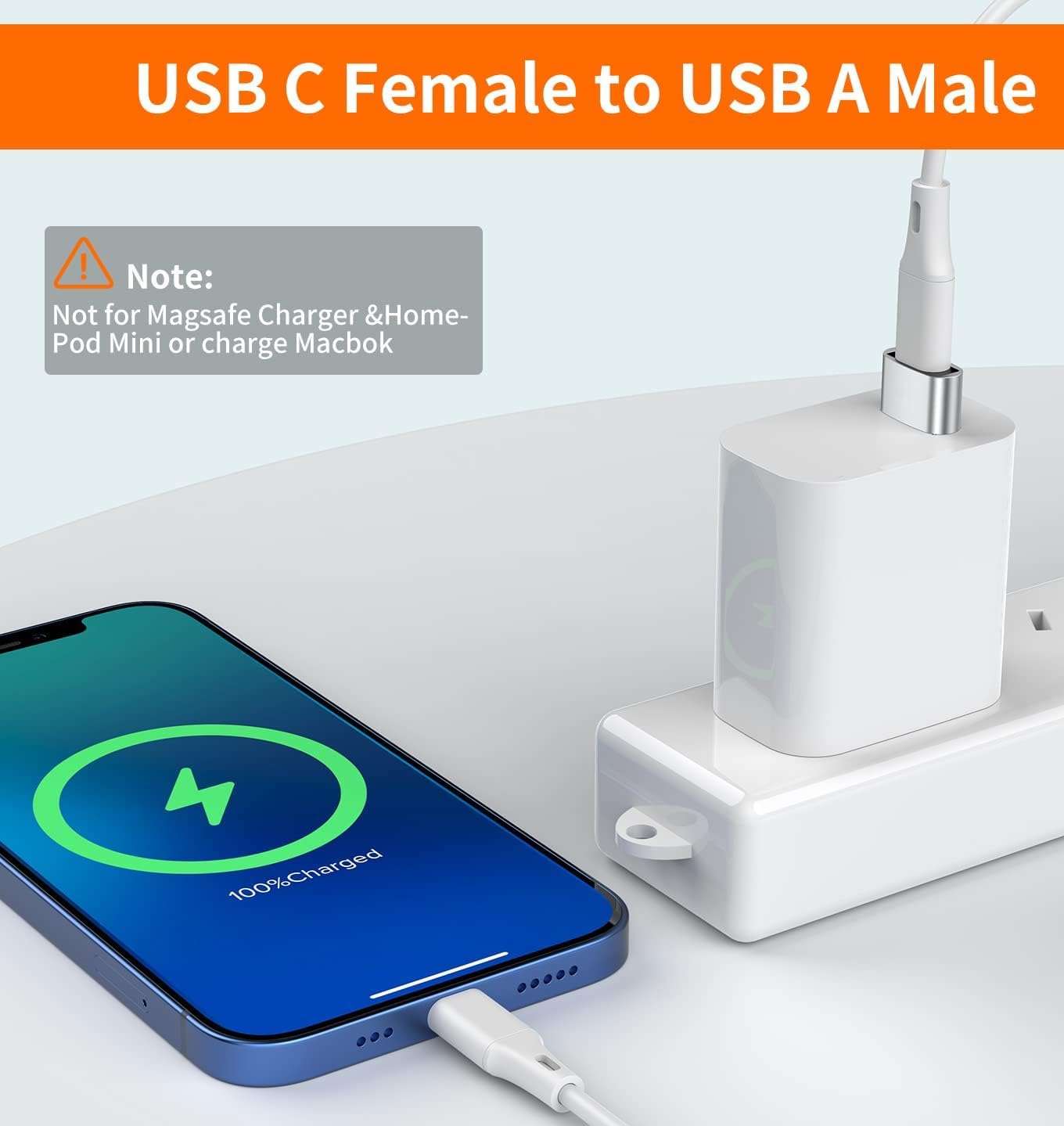 Etzin USB 3.1 Type C USB C [2 Pack] Female to USB Male Adapter USB-C Female to USB Male, USB Type C Female to USB OTG Adapter Data Transfer Adapt etc. (Pack-of-2, Silver) 3