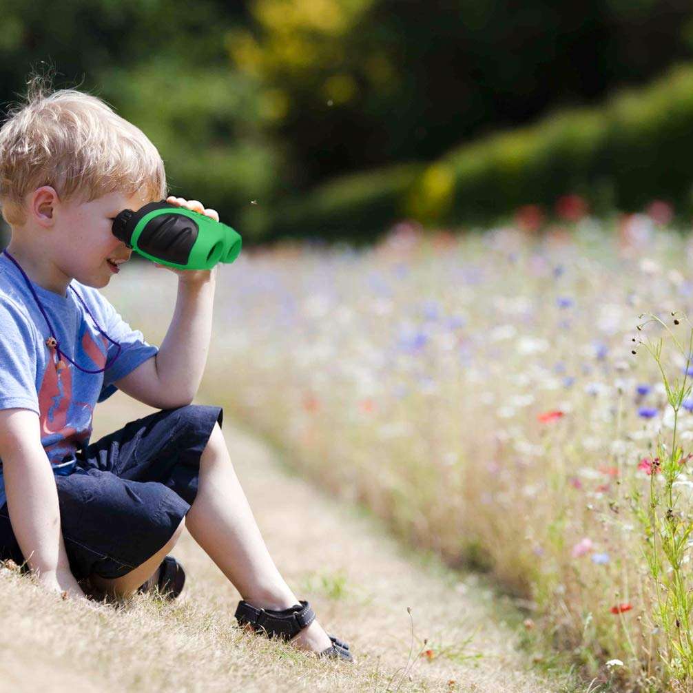 Luwint 8 X 21 Kids Binoculars, Mini Compact and Image Stabilized, Green 3