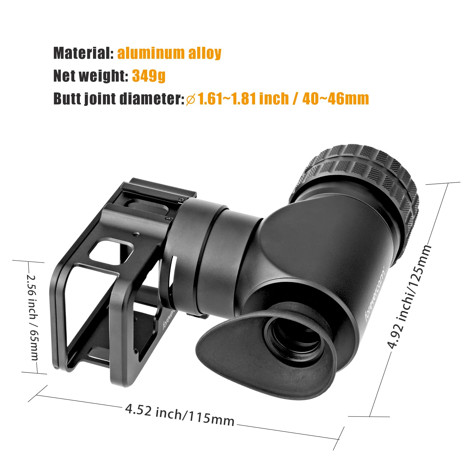 Forevercam Rifle Scope Side GoPro Camera Adapter Bracket with GoPro Hero 13/12/11/10/9 Action Camera Aluminum Spotting Scope Record Everything While Aiming 6
