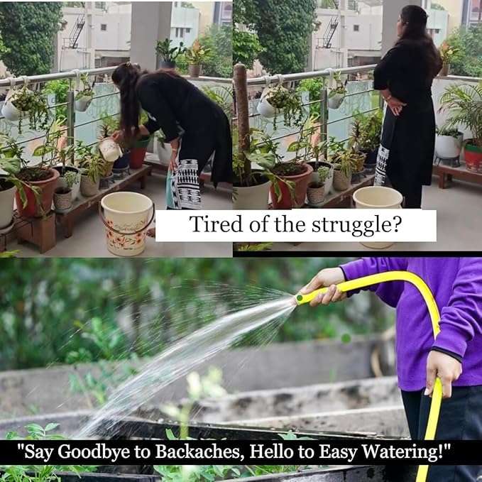 PulGos 15 Meter Pack of 1 Heavy Duty PVC Garden Hose Pipe with Tap Adapter & 3 Clamps | Flexible, Latex core, Leak-Resistant Water Pipe for Gardening, Car Washing, Lawn Care & Outdoor Use (Green) 4