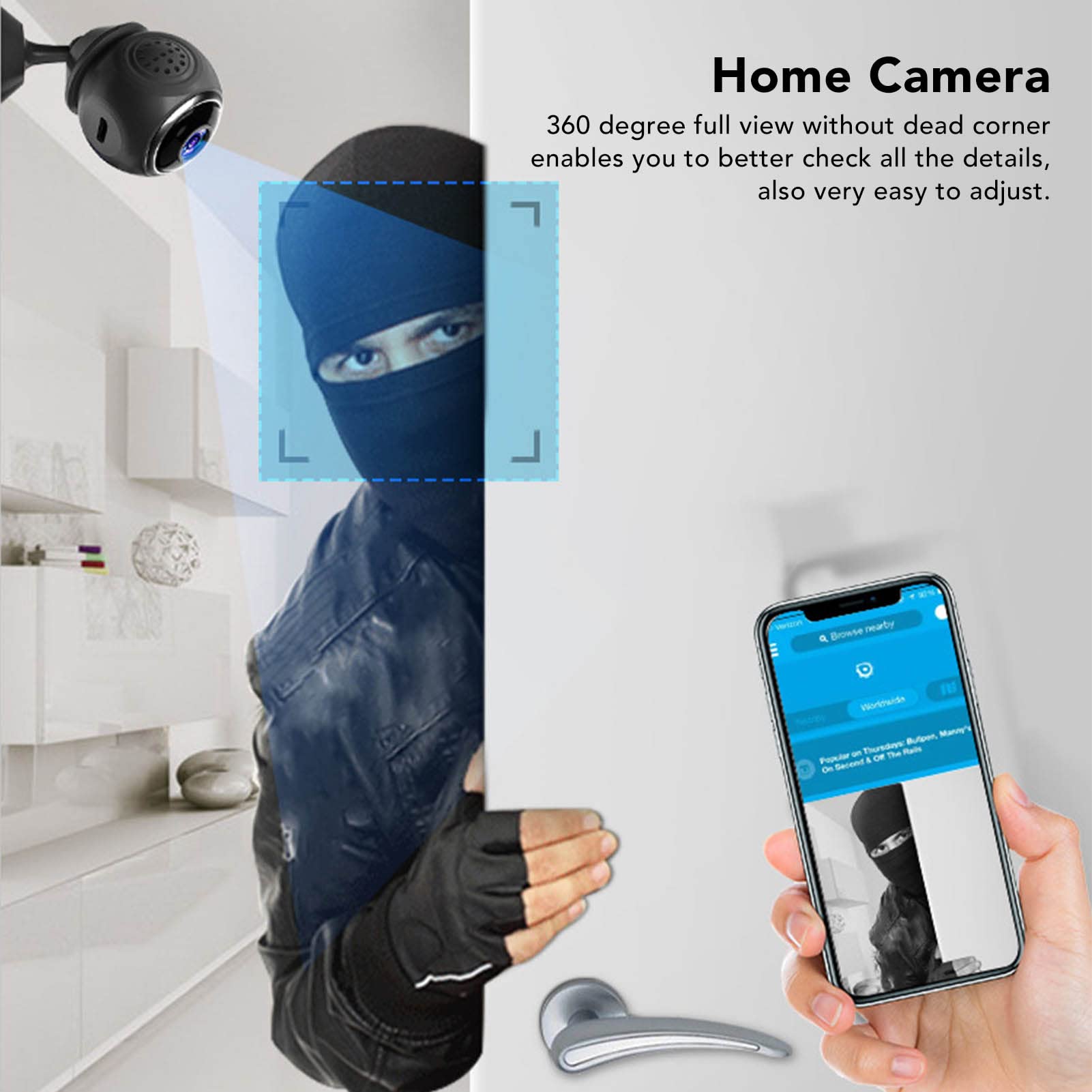 Security Camera, Rechargeable Wireless Camera Clear Image for Home 4