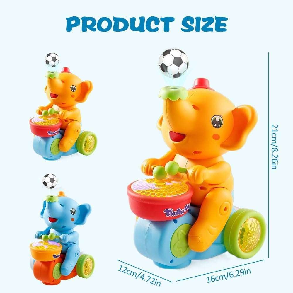 ARLYPET Elephant Light Up Sensory Toy with Music, Blowing Ball and Drumming, Fun Educational Toy for Kids, Autism Sensory Birthday Gifts for Autistic Kids Boy Girl 3 4 5-7 8-12 Years Old 4