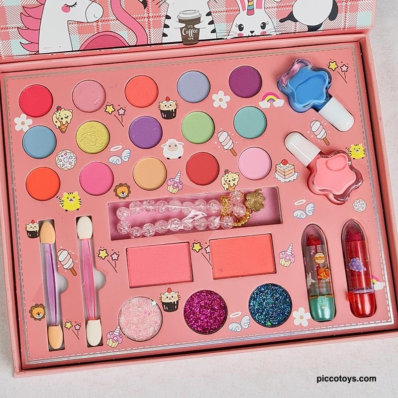 Toyfinity Kitty Beauty Makeup Set for Girls Toy Non Toxic usable Makeup Beauty Set Toy Easily Removable Girls Make up Toy Set Pink Beauty Best Toy for Girls Baby Toys for Girls 3