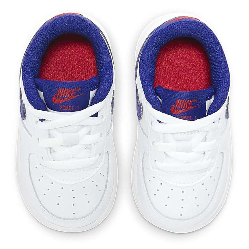 NIKE Force 1 Boys CZ1691-101 (White/DEEP Royal Blue-University RE), Size 3 2