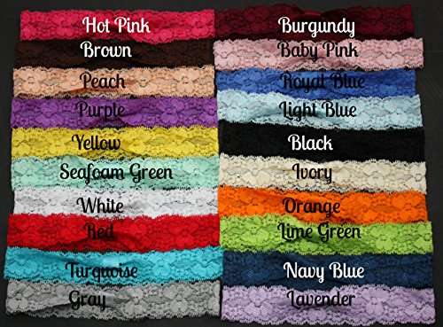 JLIKA Baby Girl Lace Fashion Interchangeable Headbands 1 inch Wide Headwrap - 20 Pack 2
