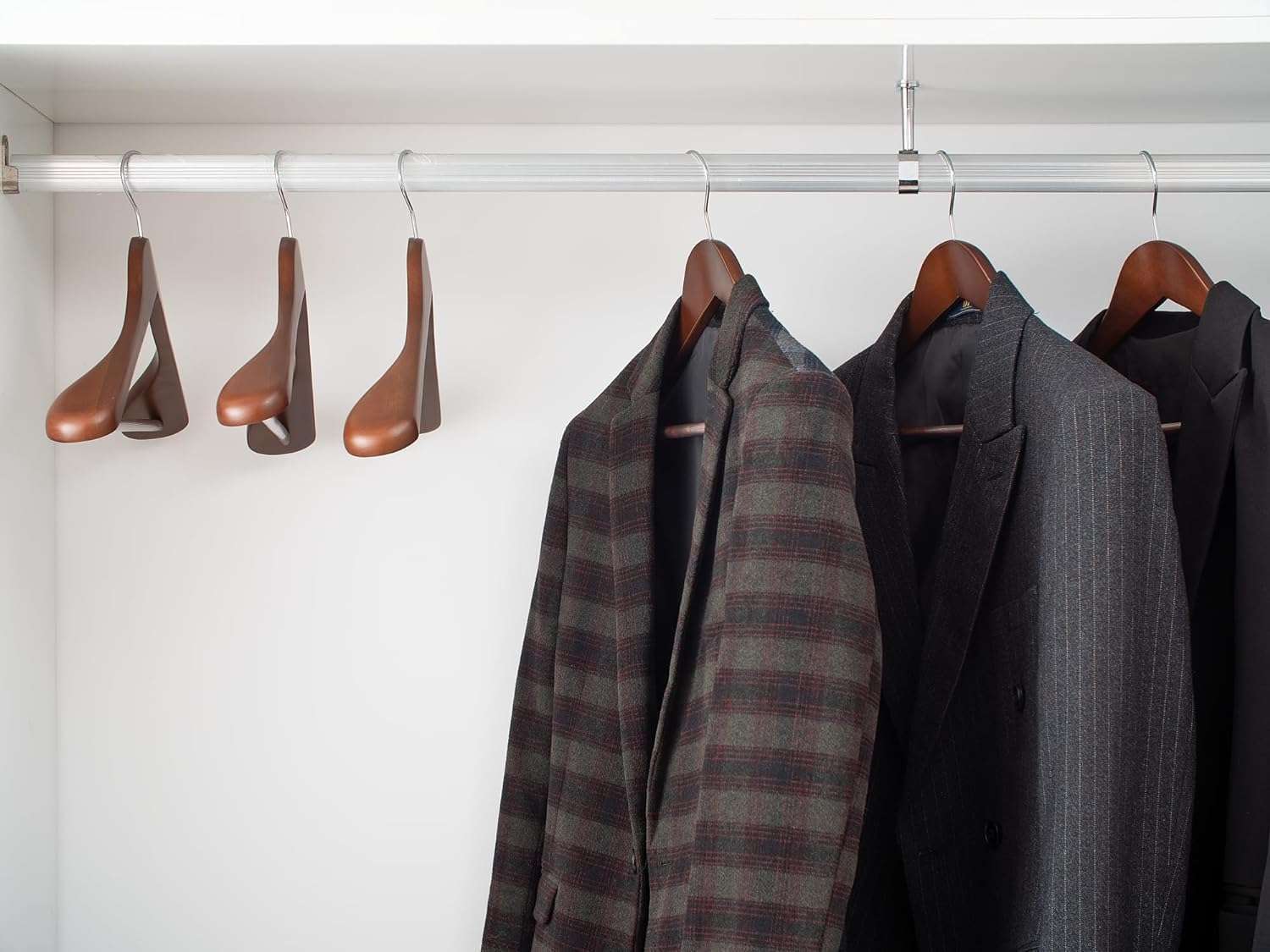 SHOPIVAAN - Extra Wide Shoulder Wooden Coat Hangers | Heavy-Duty Wooden Hangers for Clothes | Non-Slip Suit Hanger with 360° Swivel Hook | Solid Wood Hanger for Coats & Jackets (2, Walnut) 5
