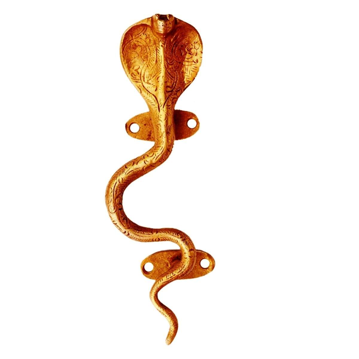 Purpledip Brass Door/Window/Cupboard Handle: 'King Cobra' (11135) 1