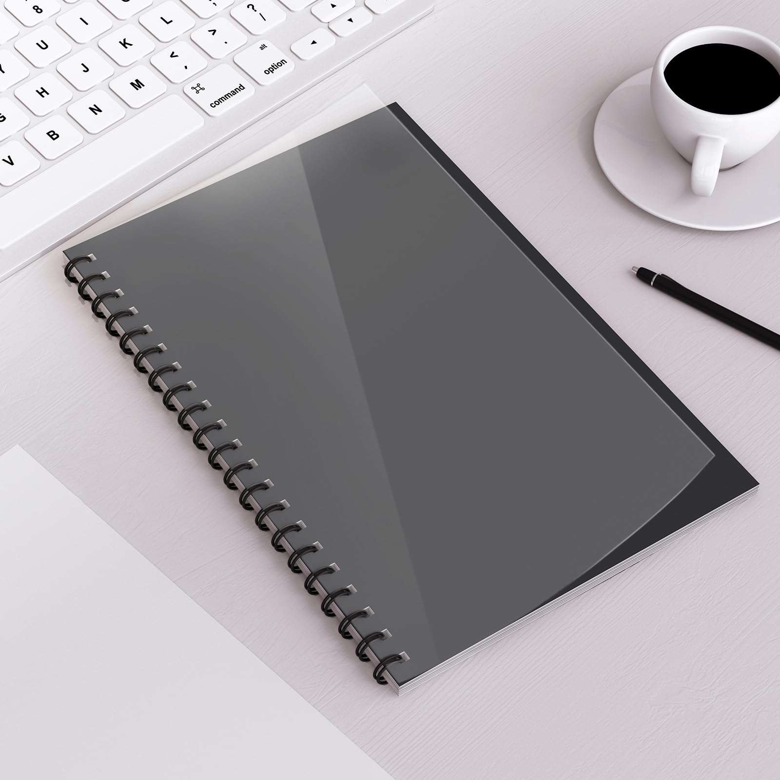 PATIKIL 20 Mil Clear PVC Binding Covers, 10 Pcs Front View Protector Un-Punched A4 Letter Size for Presentation, Report, Paper, Business Office Supply Document, Semi Transparent Red 6