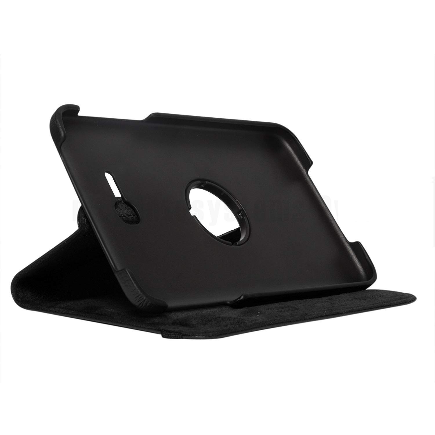 Bai and kaka® 360° Degree Rotating Multi Angle PU Leather Screen Protective Smart Book Flip Carry Case Cover for Samsung Tab 3 Lite, Tab 3 Neo Black 5