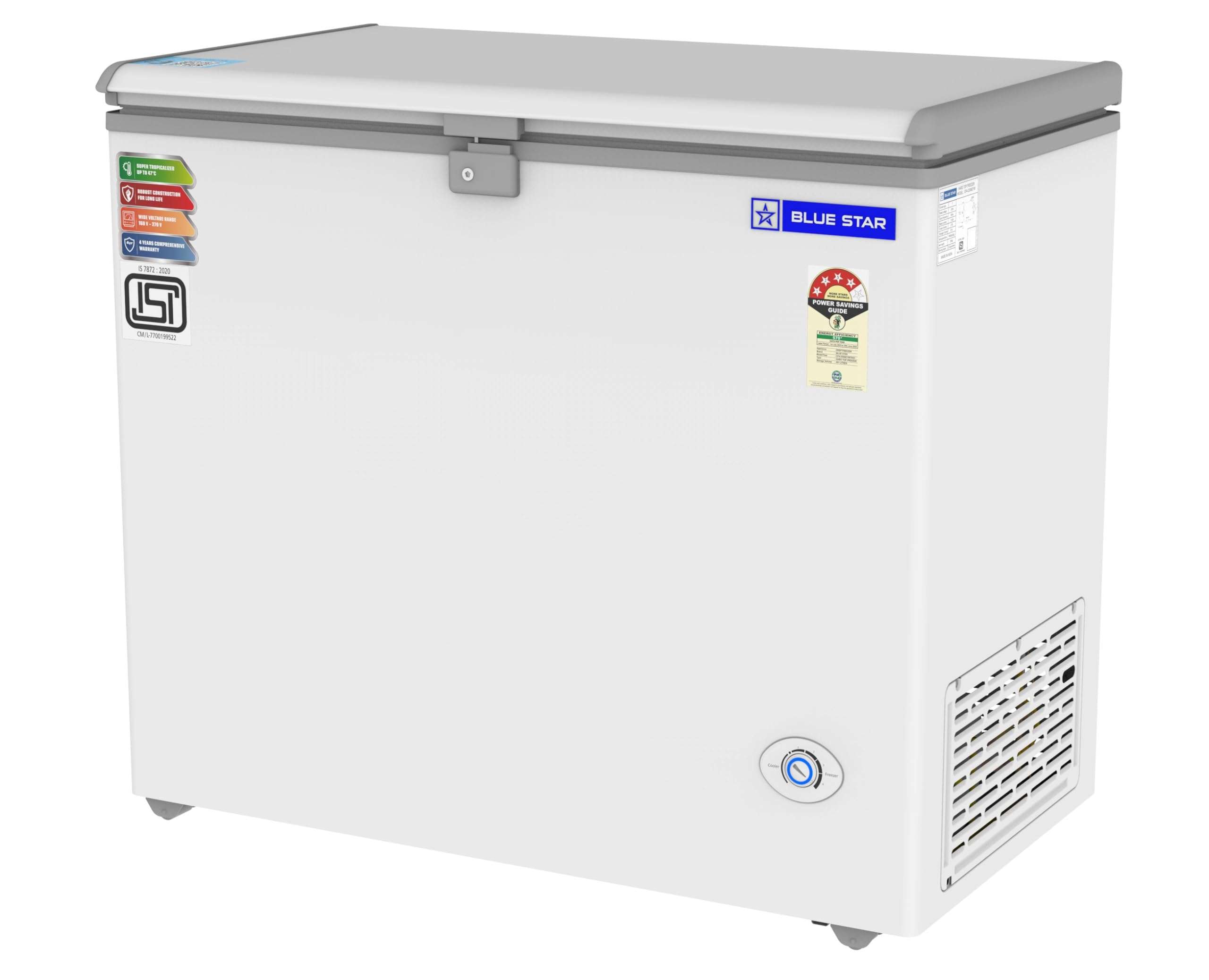 Blue Star CF4-230NEYW Single Door Deep Freezer (215 Liter, White, 4-star) 1