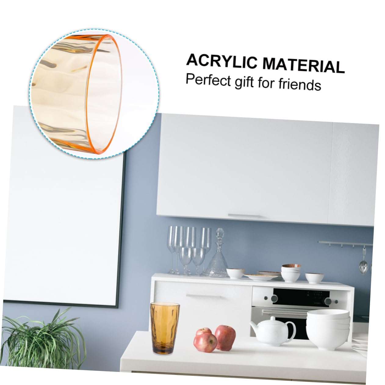 HOLIDYOYO Water Grain Design Cup Large Capacity Whiskey Bar Restaurant Non-slip Sturdy 470ml Changing Cup 4