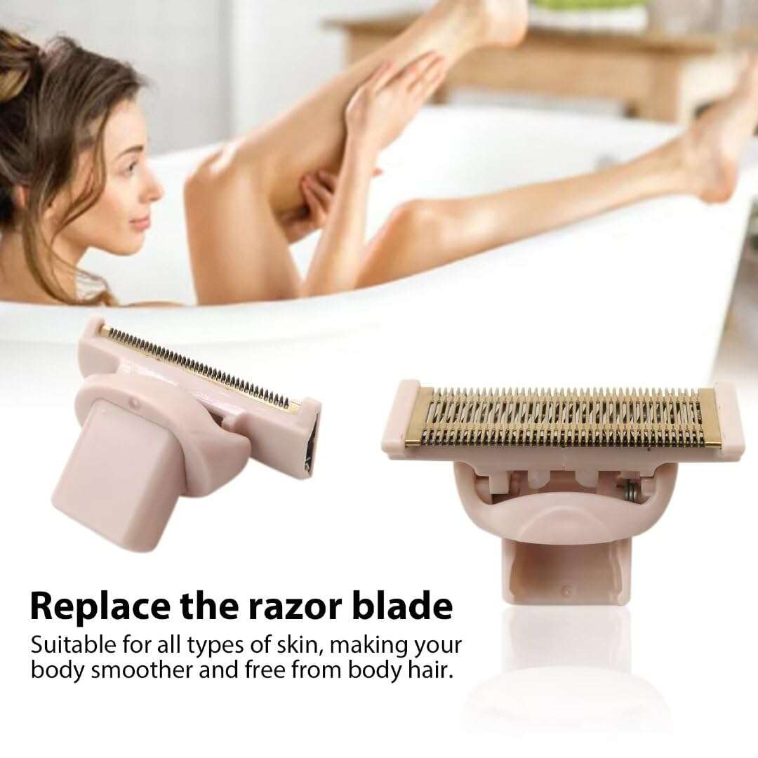 2Pcs 2024 Upgraded 2024 Upgraded Replacement Head For Flawless Nu Razor, with Rose Gold Plated Body Hair Remover Tool with Covers Compatible for Finishing Touch Razor for Women 4