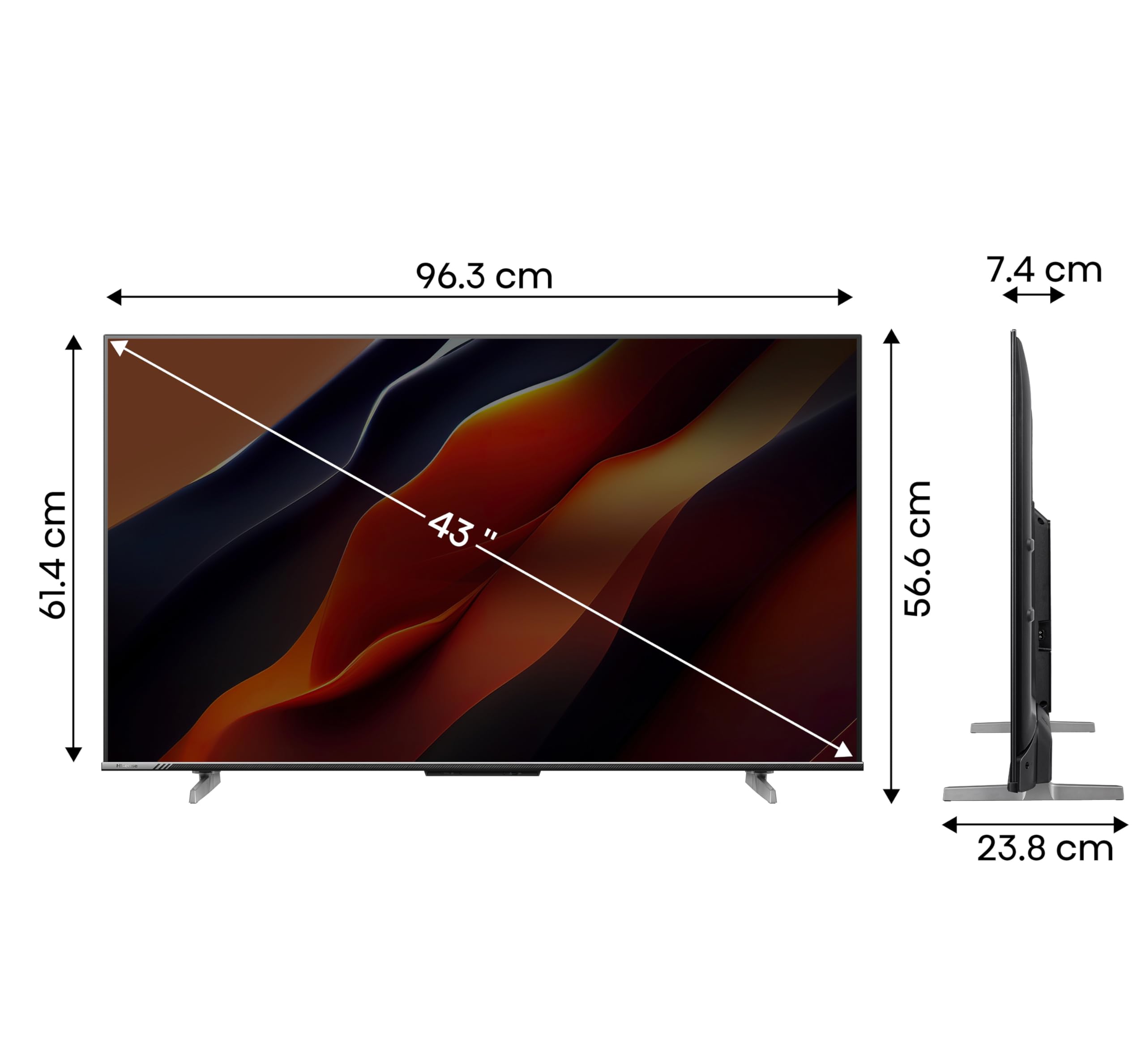 Hisense 108 cm (43 inches) Bezelless Series 4K Ultra HD Smart LED Google TV 43A6K (Gray) 4