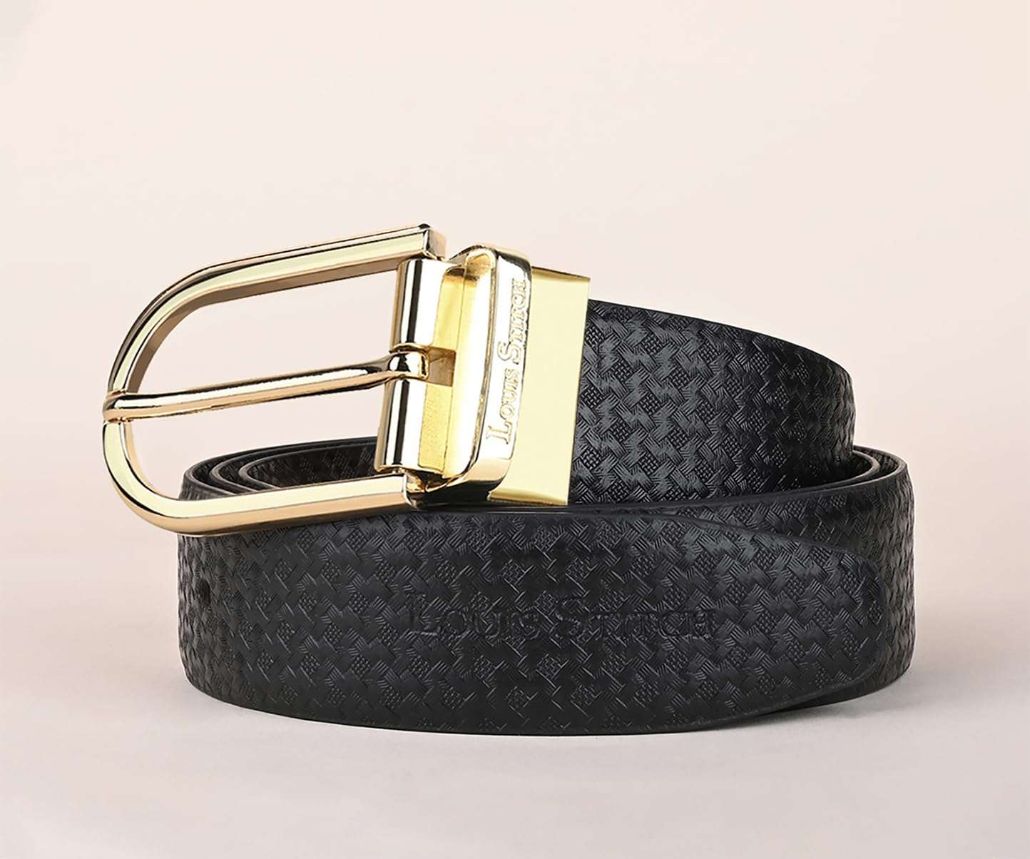 LOUIS STITCH Men's Reversible Italian Leather Belt with for Men 1.25 inch (35mm) Waist Strap Black Brown Belt with Golden Buckle (MTGD) (Size- 38 inch) 4