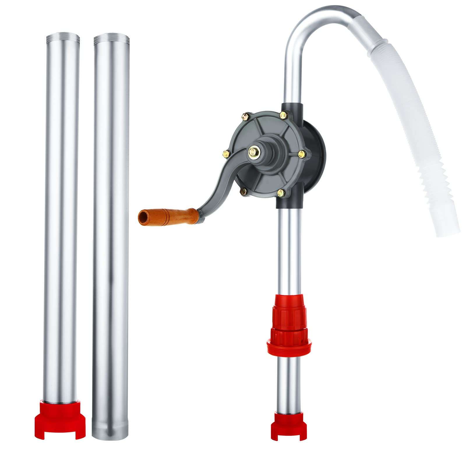 Aluminum Barrel Pump 15 to 55 Gallon Drum Pump Rotary Hand Liquid Transfer, Heavy Duty Rotary Barrel Pump, Hand Drum Pump for Kerosene, Engine Oil, Fuel Diesel, Hydraulic Fluid 1