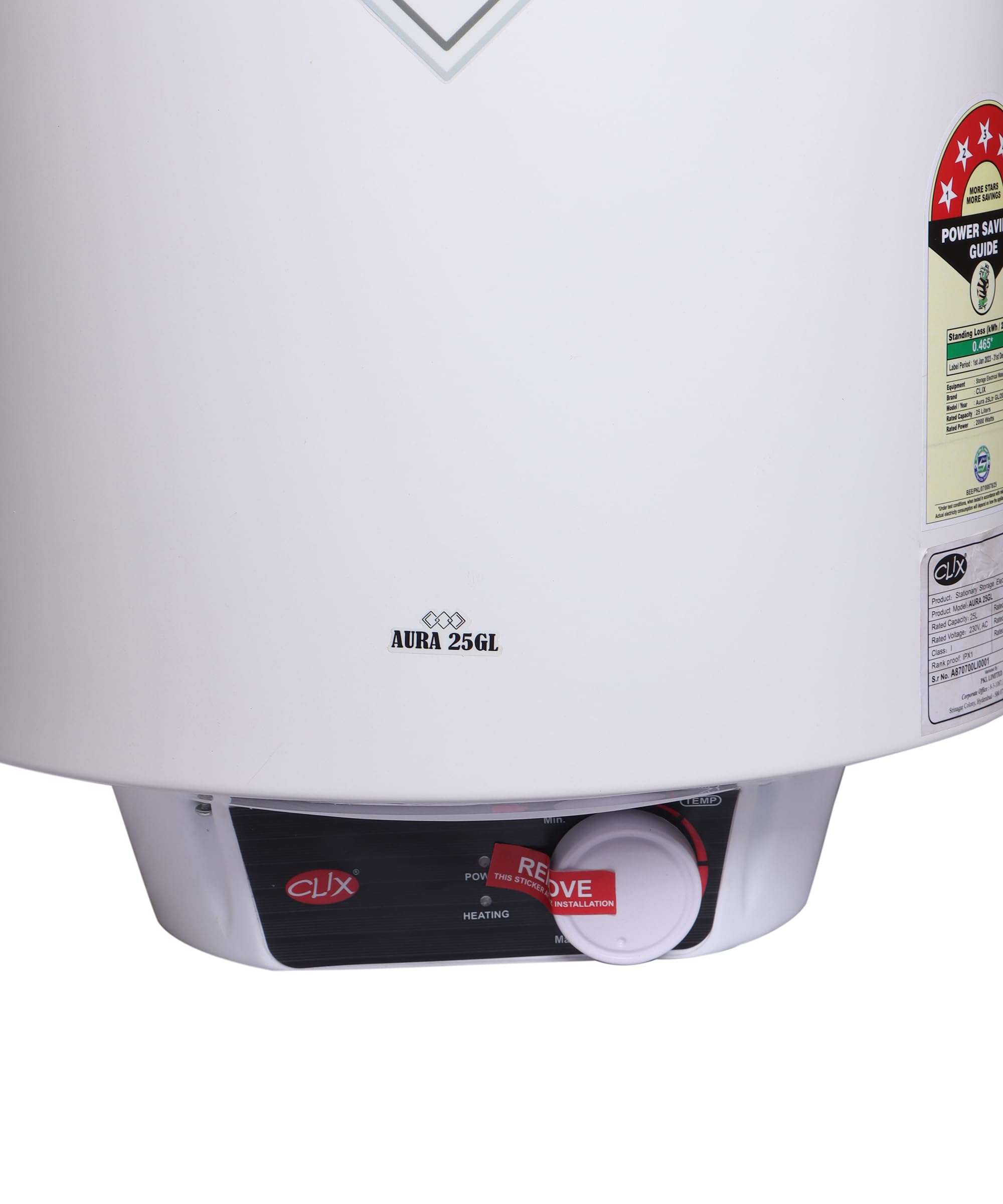 Clix Aura 25-Litre Storage Geyser | Fast Heating, Durable Build, Safety Protection | Ideal for Household Use 4