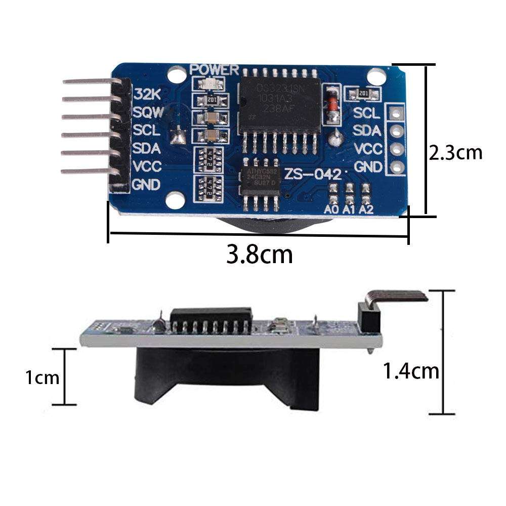 VKLSVAN 3PCS High Precision DS3231 AT24C32 IIC Real Time Clock Module Board Timer Memory Module Beats Replace DS1307 + 10P Jumper Cable 6