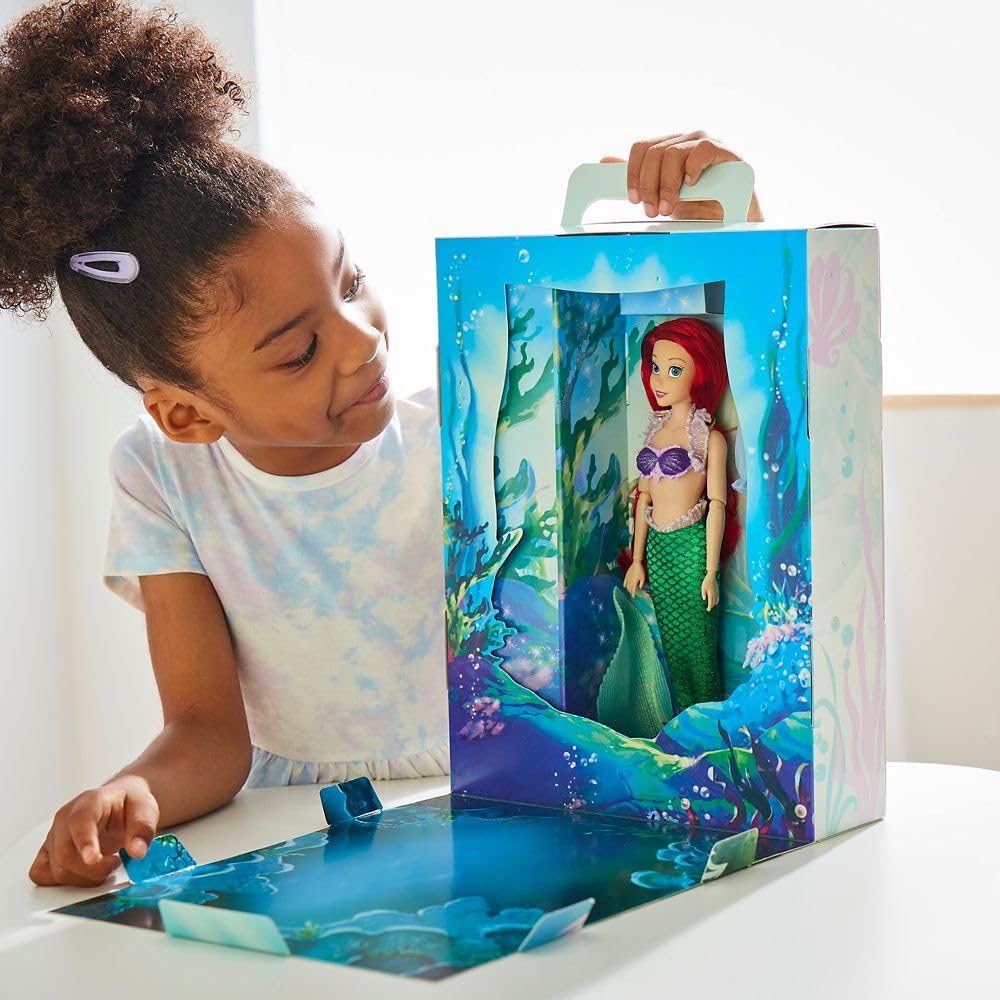 Disney Store Official Princess Story Doll (Ariel from The Little Mermaid) 11 Inches, Includes Coloring Book and Additional Dress, Princess Doll in Classic Outfit, Princess Toys for Girls 6