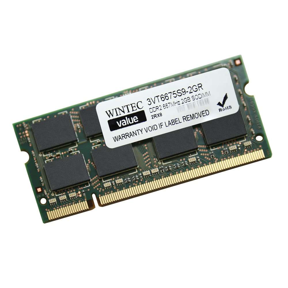 Wintec Value MHz 2GB SODIMM Retail 2Rx8 2 Not a Kit (Single) DDR2 667 (PC2 5300) 200-Pin SO-DIMM 3VT6675S9-2GR 2