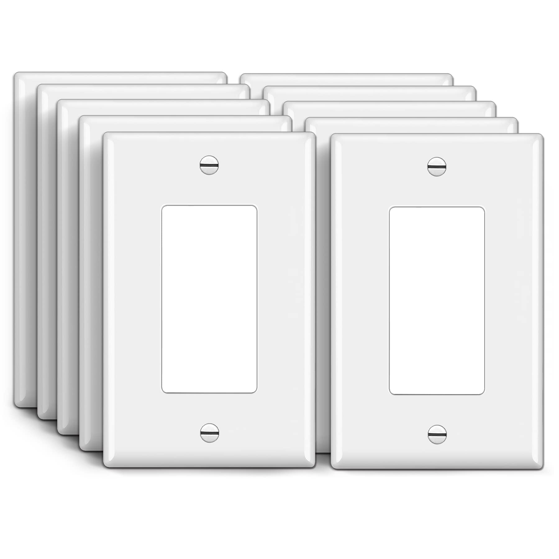 [10 Pack] BESTTEN 20 Amp Decorator Wall Receptacle Outlet with Mid Size Decorator Wall Plate, Non-Tamper-Resistant, 20A/125V/2500W, Residential and Commercial Use, UL Listed, White 4