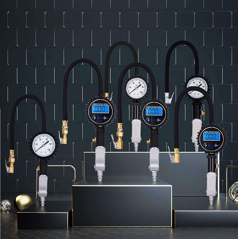250 PSI Copper Digital Tire Inflator with Gauge Heavy Duty Rubber Hose Chuck for Air Compressor Accessories in High Resolution 5