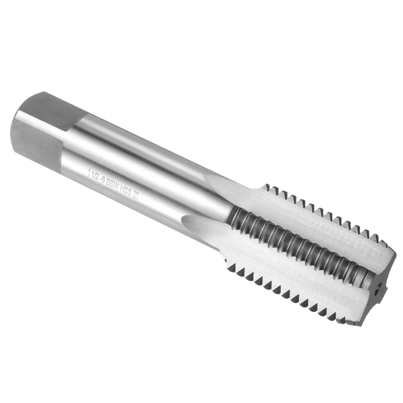 uxcell Hand Bottom Tap 1"-1/2"-6 BSW 2B Thread Bottoming Style Threading Taps High Speed Steel HSS6542 Straight Flutes Screw Tapping Tool