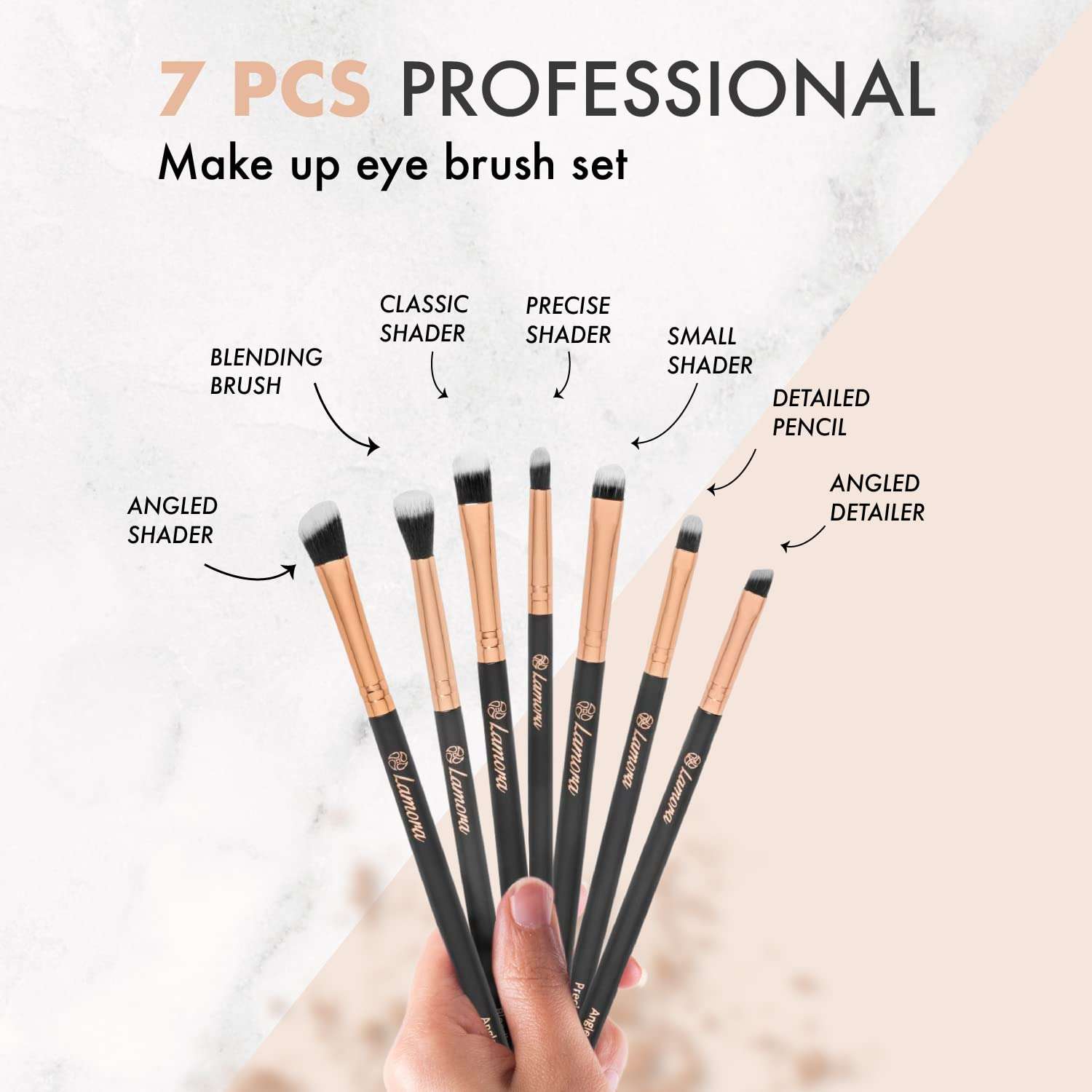 Eye Makeup Brushes Eyeshadow Brush Set - 7pcs Soft Synthetic Eyeshadow Blending Brush Kit - For Blending Eyeshadow, Eyeliner, Crease, Eyebrow - Long Lasting, Apply Better, Flawless Look Makeup 2