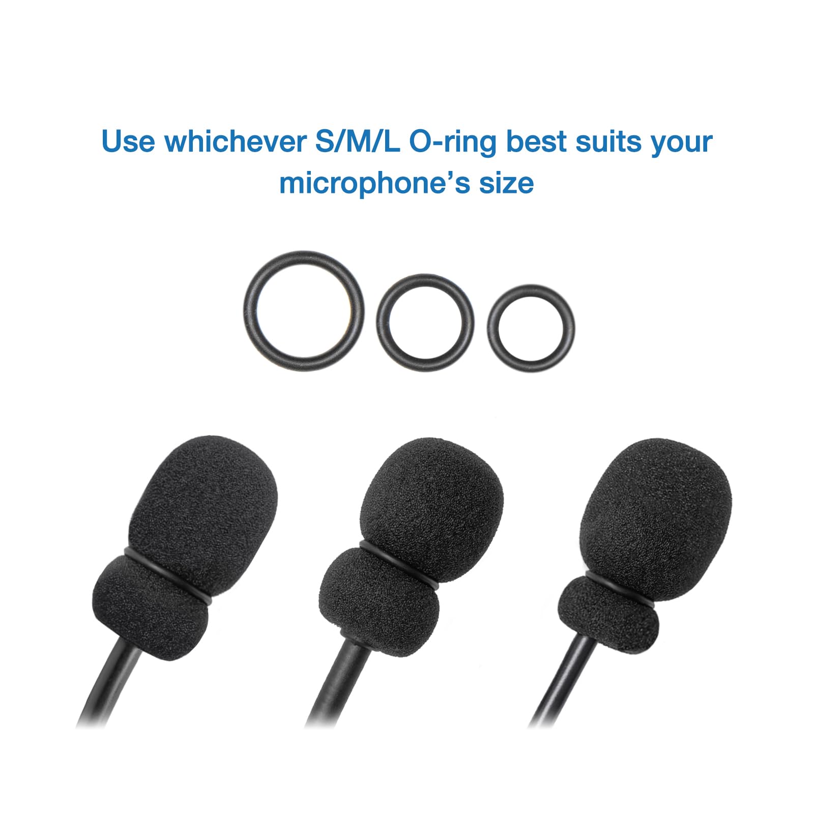 Voarmaks 4-Pack Mic Foam Covers Compatible with Audeze LCD GX, Maxwell Gaming Headset, Audeze Penrose, Penrose X, Mobius, HyperX Cloud Orbit S Gaming Headsets + 12 O-Rings in 3 Sizes 3
