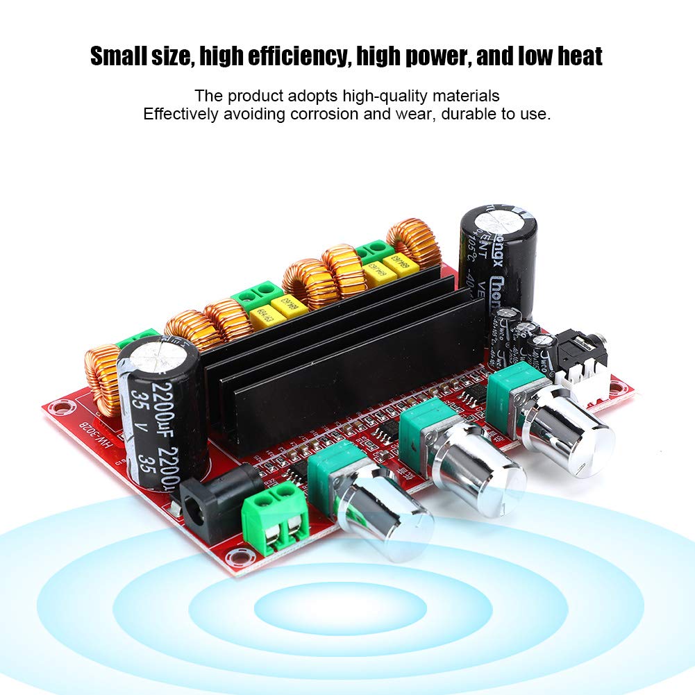 HW-302B Mini 2.1 Channel Power Amplifier for Home Theater System, 80Wx2+100Wx1 DC24V with Low Heat Design 4