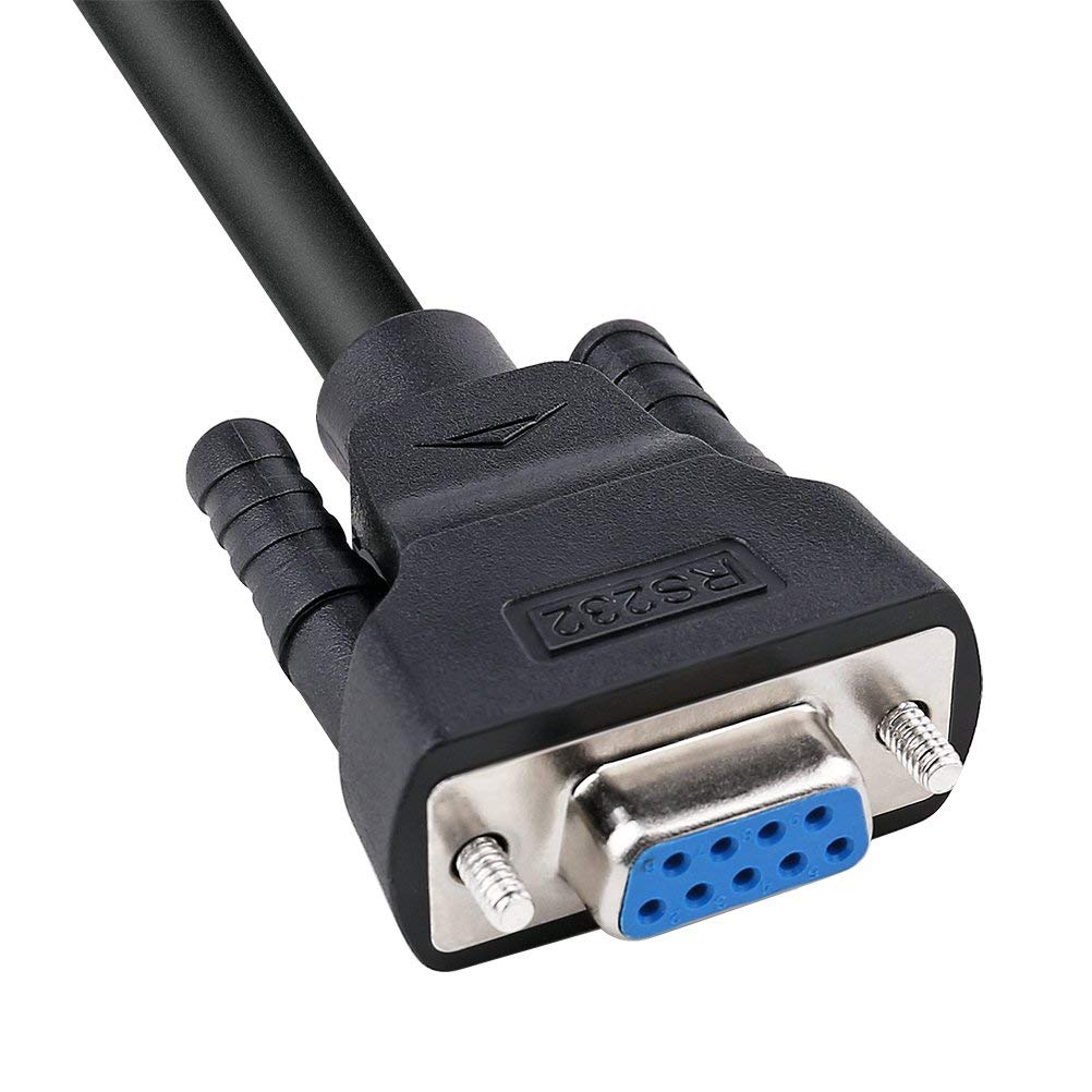 DTech DB9 RS232 9 Pin Serial Cable Male to Female Port Extension Null Modem Cord Cross TX/RX Line for Data Communication (15ft, Black, 5M) 3