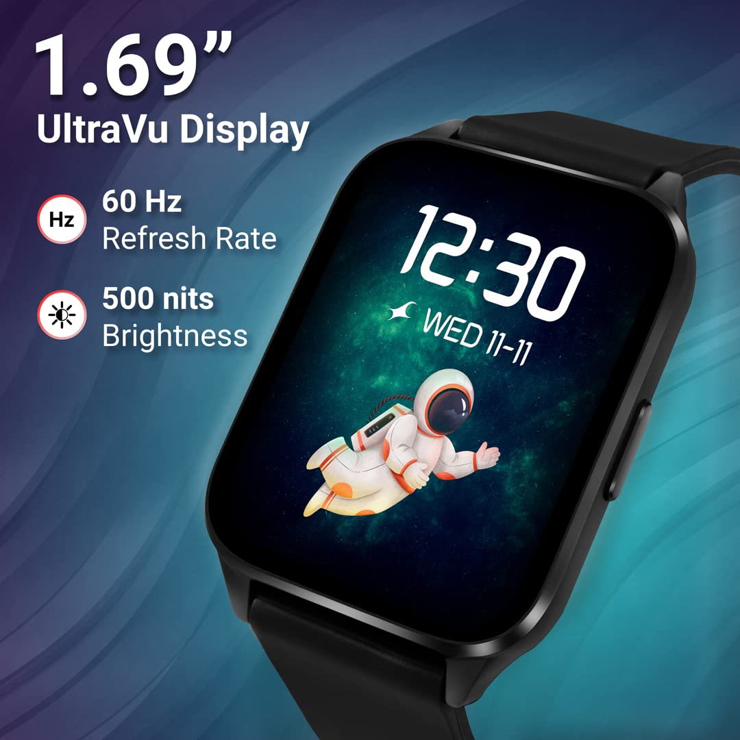 Fastrack New Reflex Beat+ 1.69” UltraVU Display Smartwatches Rakhi Gifts for Brother & Sister (Invisible Black & Black-Rose Gold) 4